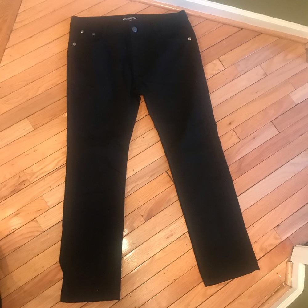 Jeanetix Straight Leg Black Jeans Size 36